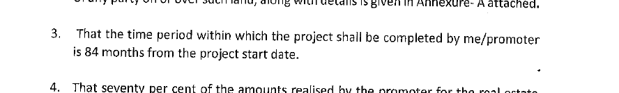 ATS Kingston Heath Form-B Clause 3 stating project completion period of 84 months from the project start date